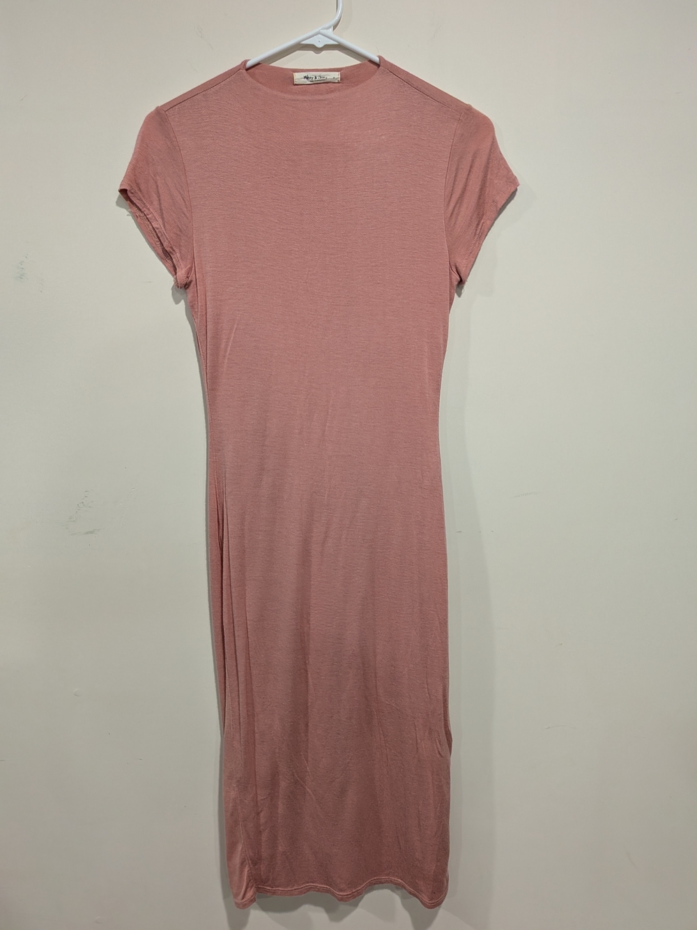 Dusty Rose Short-Sleeve Midi Dress